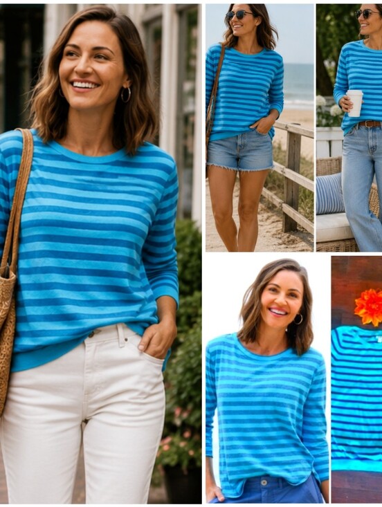 Old Navy Sweaters - OLD NAVY STRIPED CREW SWEATER 💕